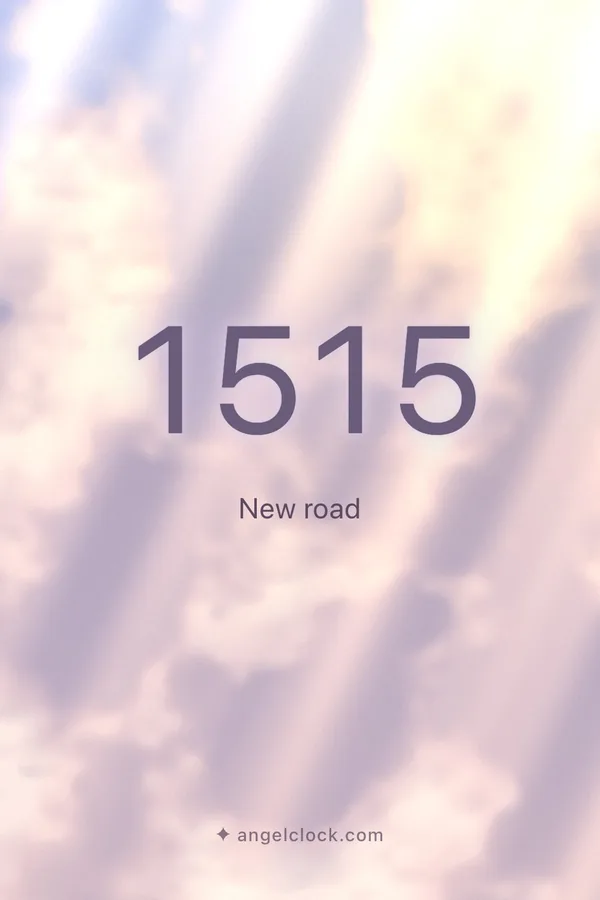 1515 angel number meaning: New road — the Angel Clock card for 1515, over its living sky