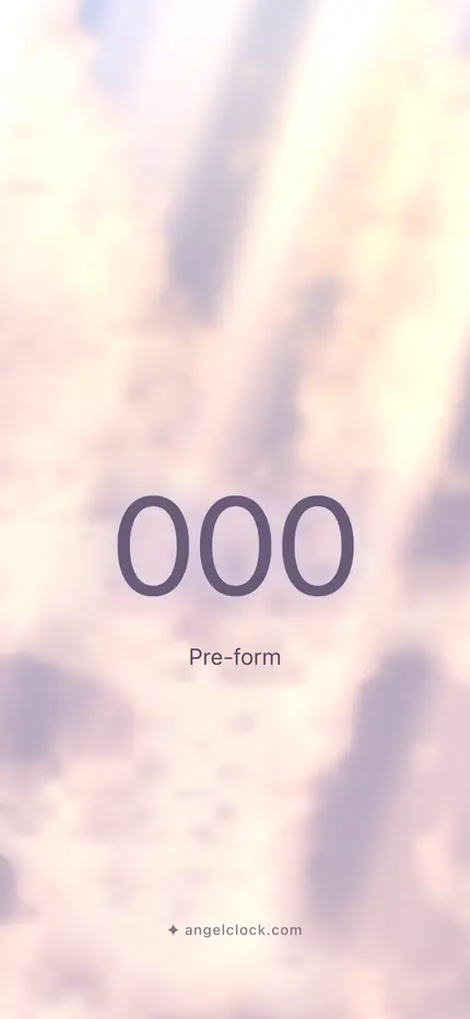 000 angel number wallpaper — the number over a golden sky, with the word pre-form
